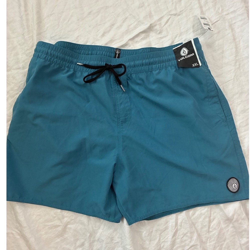 Volcom Swim Trunks Mens XXL Blue Vlly Lido Solid Board Shorts A2512306 NWT New